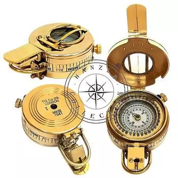 Латунный призматический компас, британский военный компас, американский гравированный компас, карманный компас — подарок мужу, рождественский подарок
