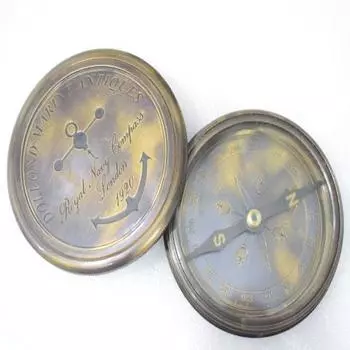 Латунный морской компас 2 дюйма, винтажная реплика, латунный карманный транзитный компас - поэма Роберта Фроста как