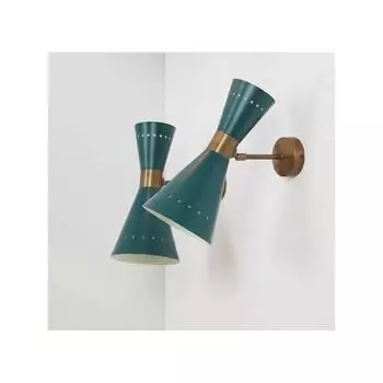 Латунный настенный светильник Diabolo в стиле 1950-х годов, итальянские настенные светильники, настенный светильник