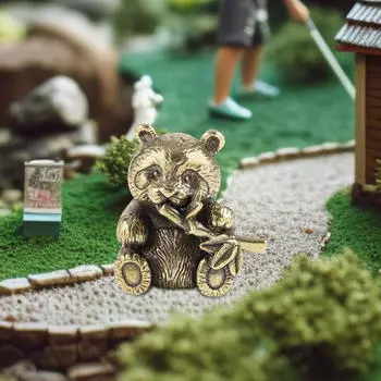 Латунный орнамент «Панда», коллекция чайных питомцев, миниатюрная скульптура для домашнего декора, ручная работа, жажда