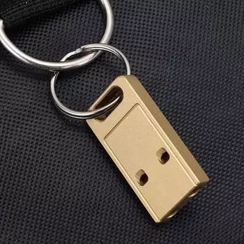 Латунный открытый EDC свисток для выживания, брелок для черлидинга, аварийный многофункциональный инструмент, двойной свисток для труб