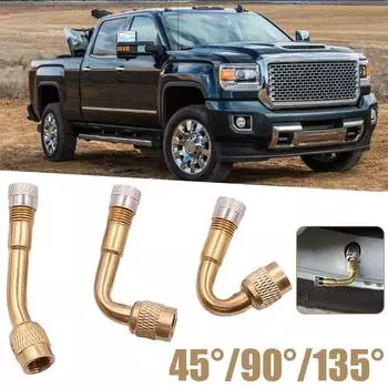 Латунный пневматический шток клапана шины с удлиненным адаптером подходит для локтевых деталей автомобилей и мотоциклов под углом 45/90/135 градусов A6D3