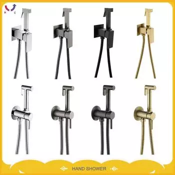 Латунный портативный смеситель для туалета и биде с горячей и холодной водой, матовый золотой ручной распылитель для туалета и биде, гигиенический душ, уборка дома