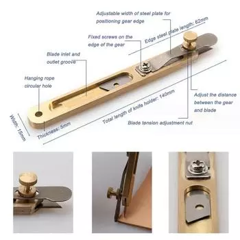 Латунный промежуточный нож, нож для позиционирования кожи, нож для обрезки, нож для резки полос кожи, ручной нож для резки своими руками