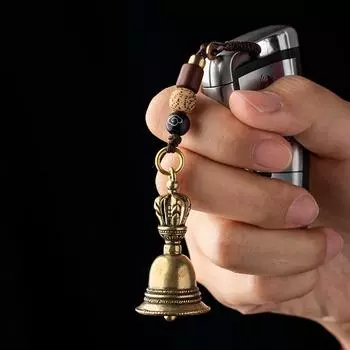 Латунный ремесленный брелок с волшебным колокольчиком, колокольчик ветра, тибетский бронзовый брелок с колокольчиком, подвеска на Рождество, украшение дома, подвеска, антикварный колокольчик 1PCS