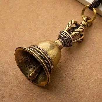 Латунный ремесленный брелок с волшебным колокольчиком, колокольчик ветра, тибетский бронзовый брелок с колокольчиком, подвеска на Рождество, украшение дома, подвеска, антикварный колокольчик 1PCS