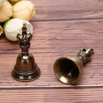 Латунный ремесленный волшебный колокольчик, колокольчик ветра, тибетский бронзовый колокольчик, брелок-подвеска 1