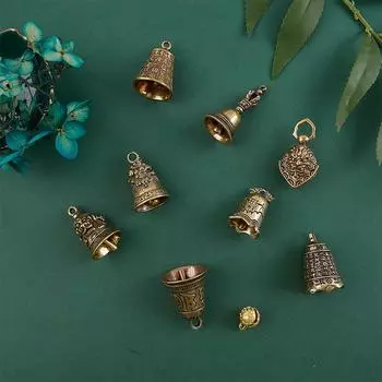 Латунный шестизначный колокольчик, латунный кулон в виде тыквы, брелок, латунный кулон
