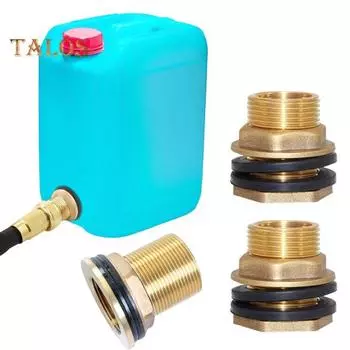 Латунный соединитель для резервуара с водой 1/2 внутренняя резьба NPT 3/4 наружная резьба GHT соединитель для ведра фитинг переборки с резиновыми кольцами для водонапорных башен A
