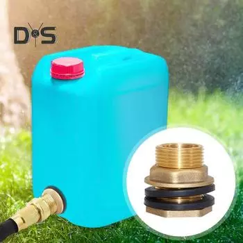 Латунный соединитель для резервуара с водой 1/2 внутренняя резьба NPT 3/4 наружная резьба GHT соединитель для ведра фитинг переборки с резиновыми кольцами для водонапорных башен A