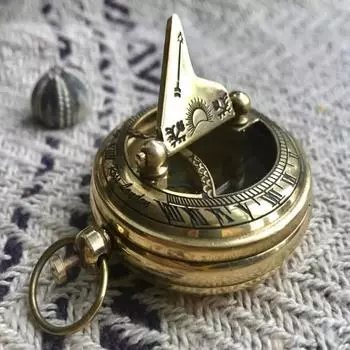 Латунный солнечный компас с полированной кнопкой, коллекционный подарок от Encore Home Decor, компас 2 дюйма как