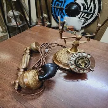 Латунный старинный телефон Royal Marine стационарный латунный дисковый телефон