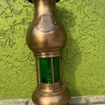 Латунный судовой фонарь – рабочая керосиновая лампа | Коллекционный предмет морской тематики | Подвесной или настольный морской светильник | Классический морской декор