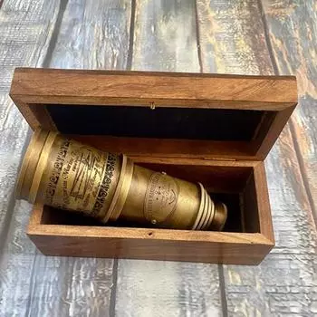 Латунный телескоп 50,8 см с выдвижной рукой Морской Викторианский пират