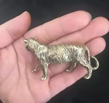 Латунный тигр, китайский зодиак, животное, твердый латунный маленький орнамент, мини-оригинальный тигр, украшение для дома, орнамент на удачу