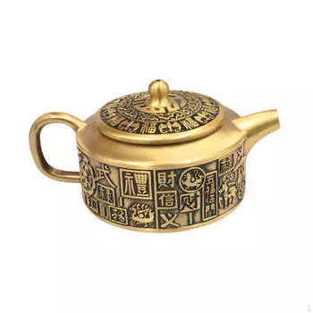 Латунный традиционный китайский чайник, настольное украшение, универсальный ручной 4,7x3,2x2,3 дюйма для весны