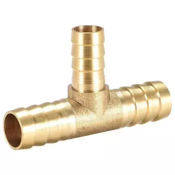 Латунный тройник Т-образной формы, фитинг с зазубринами, редуктор, фитинг для шланга, фитинг для воздуха, газа, воды, топлива 12mm x 10mm x 12mm