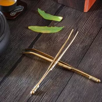 Латунный зажим для чая, металлические щипцы для тостов, тостер из чистой меди, щипцы для бубликов, бекона, сахара, льда, чая, чайная утварь, кухонные принадлежности, инструмент, НОВЫЙ золотой