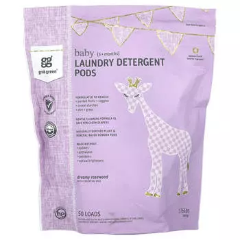 Laundry Detergent Pods, Infants 5+ Months, Dreamy Rosewood & Essential Oils, 50 Loads, 800G (1.76Lbs)
