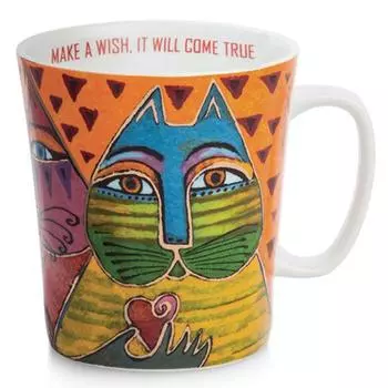 Laurel Burch [A2675] - Фарфоровая кружка Laurel Burch разноцветный оранжевый (коты) - 10x9см (430 мл)
