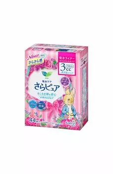 Laurier Sarapure Water Absorbing Liner for Women 3cc Small amount 44 pieces Panty liner size 14cm Rose garden scent women with light urine [For