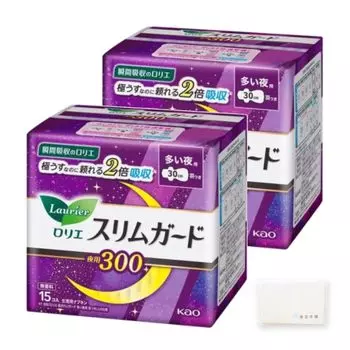 Laurier Slim для тяжелых с 30 см кусками 2 пакета оригинальная ткань оптовая закупка Guard, ночи, крылья, (15 набор), включено,