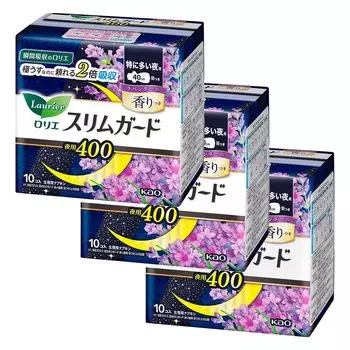 Laurier Slim Guard Lavender специально для ночного использования 400 с 10 шт. x 3 шт. набор ароматов, (40см) крылья,