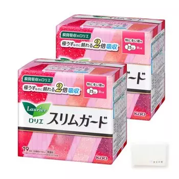 Laurier Slim специально для дневного времени с 25 см кусочками 2 пакета оригинальная салфетка оптовая закупка Защита, использование, крылья, (19 набор), включено,