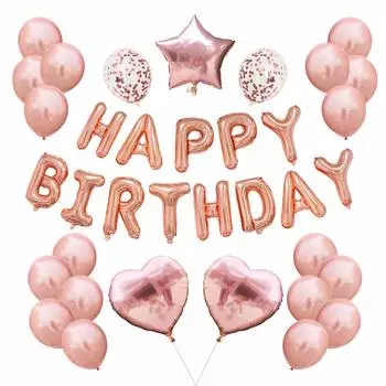 Lausatek Украшение воздушными шарами на день рождения Воздушный шар Гирлянда на день рождения Воздушный шар в форме сердца Конфетти Украшение воздушными шарами Праздничный сюрприз Набор для вечеринки из розового золота