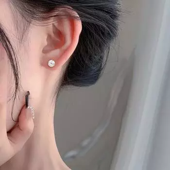 Серьги из лавово-белого халцедона Компактные мини-серьги Литературные ретро-серьги