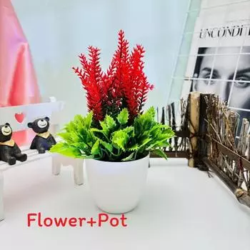 Lavender Green Artificial Plant Round Pot Potted Plant For Office Room Living