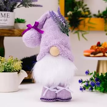 Lavender Purple Unique Doll Figurine Plush Gnome Stylish Accent For Mothers Day Celebrations