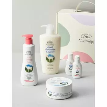 Lavey Goat Milk Premium Set гель для душа 500 мл + лосьон для тела 350 мл + скраб 400 г + гель для душа 45 мл + лосьон для тела 45 мл