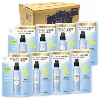 Lavon Softener Extra Large Blooming Blue Refill 3x Размер 1440 мл x 8 штук [Распродажа коробок] [Белый мускус] белый