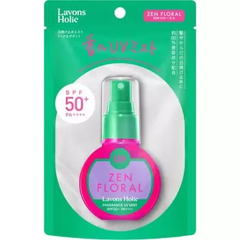 Lavons Holic ароматизированный УФ-спрей для волос и тела ZEN Floral 60 мл и [Солнцезащитный спрей] SPF50+ / PA++++ зелёный