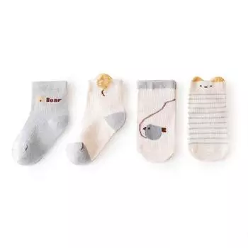 Lawadka 4Pairs/Set 0-5Years Baby Girls Boys Socks Cotton Mesh Soft Children s Socks Summer Thin Toddler Baby Socks For Girl Boy 1-3Years(M)