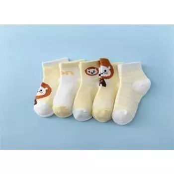 Lawadka 5Pairs/Lot Summer Thin Newborn Baby Socks Cotton Infant Boys Girls Floor Sock Casual Cartoon Toddler Clothes Accesories XS 0to9Month