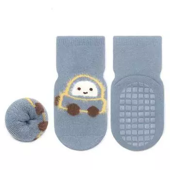 Lawadka Детские Носки для Девочек и Мальчиков Противоскользящие Махровые Детские Носки для Девочек Мальчиков Повседневные Мягкие с Принтом Носки для Малышей и Детей Нескользящие Зимние 0-1years(S)