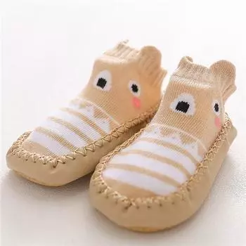 Lawadka Newborn Baby Socks With Rubber Soles Spring Dot Bow Infant Girls Boys For Socks Toddler Floor Anti Slip Shoes 0-18Months 13-18M(L)