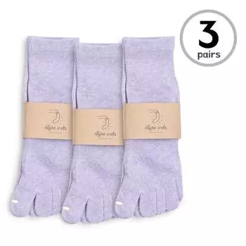 (Лаванда, 3 пары) Женские носки из мягкого тонкого хлопка пастельных тонов WT 23cm - 26cm