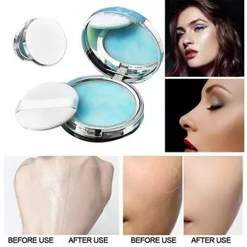 Лавандовая фиксирующая пудра, стойкая, контролирующая жирность кожи, водостойкая, женская, портативная, матовая, компактная, рассыпчатая пудра для лица