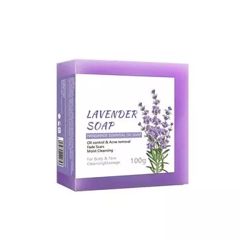 Лавандовое мыло 100 г Очищающее мыло для тела Мыло для удаления прыщей One Size