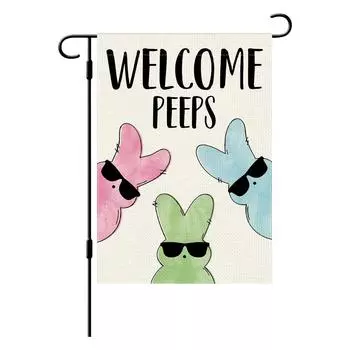 Лавандовые садовые флаги 12x18 дюймов двухсторонние наружные, весенние цветы приветственный знак праздничные украшения для двора на открытом воздухе One Size