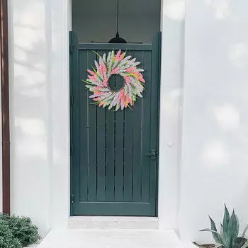 Лавандовый венок, весенняя красочная настенная летняя цветочная гирлянда для садового окна