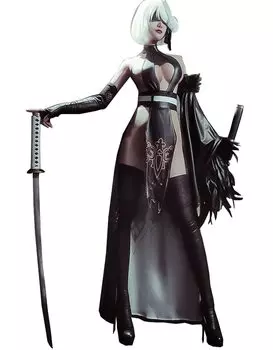 Лавандовый YoRHa 2 Тип B Косплей Сексуальный Размер M Нет. Костюм, Ципао,