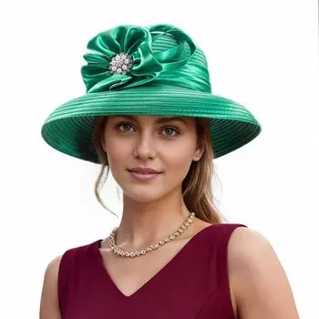 Lawliet женская атласная лента с кристаллами нарядная церковная дизайнерская кутюрная свадебная шляпа Кентукки Дерби A585