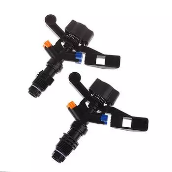 Вращающийся дождеватель для полива газона с автоматическим вращением на 360 градусов, распылительная головка с двумя отверстиями, насадка для полива сада и двора