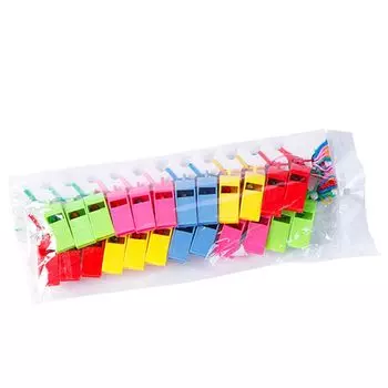 Layard 24 шт. Яркий голосовой свисток для улицы, аварийный свисток для судьи, футбольный свисток случайного цвета
