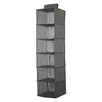 Layer 6 Shelf Closet Hanging Clothes Shoes Storage Rack Organizer Pocket Hanger