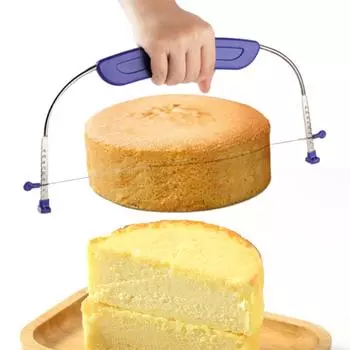 Layered Cake Cutter Stainless Steel Wire Plastic Handle Adjustable Sharp Blade Large Cake Leveling Slicer Baking Supplies Tool фиолетовый